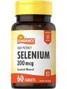 Sundance Selenium 200mcg | 60 compresse | High Potency Formula | Vegetariano, Non OGM e Gluten Free Essential Mineral Supplement