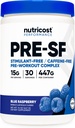 Nutricost Stimulant Free Pre-Workout, 30 Serve (Blue Raspberry) - Caffeina Free, Non OGM, Gluten Free