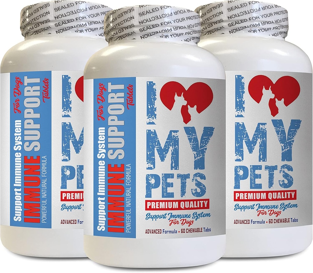 Cane Antiossidante - Supporto Immune Cane - Booster - PET sano - Supplemento - Trattamenti Immune Cane - 180 Trattamenti (3 Bottiglie)
