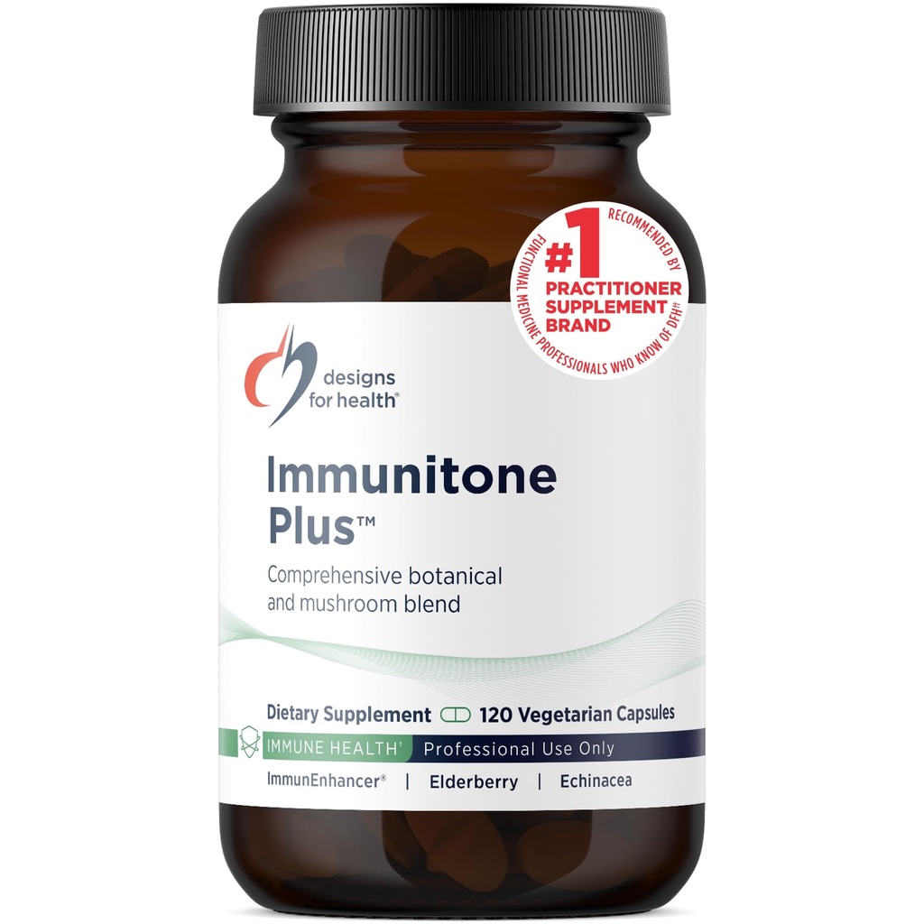 Progetti per la salute Erbe Immune Supporto con funghi, Echinacea, Tè verde, Astragalus + Elderberry - Immunitone Pillole Plus - Supplemento Non OGM (120 capsule)