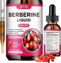 Gocce liquide di supplemento di Berberina - Berberina HCL 1500mg con cannella di Ceylon, Melone di Bitter, Gymnema Sylvestre per Immune, Sistema di digestione e salute del cuore, Natural Strawberry Flavor, 2 Fl Oz