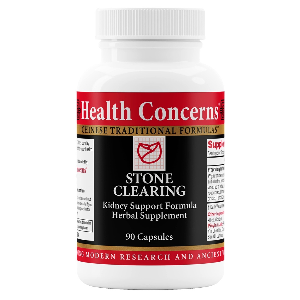 Sanità Preoccupazioni Stone Clearing – Supporto renale & Urinary Tract Cleanse – Damp Heat & Qi Flow Herbal Formula – Phyllanthus, Gardenia, Peony & Tienchi Ginseng Supplement – Bladder Detox – 90 Capsule