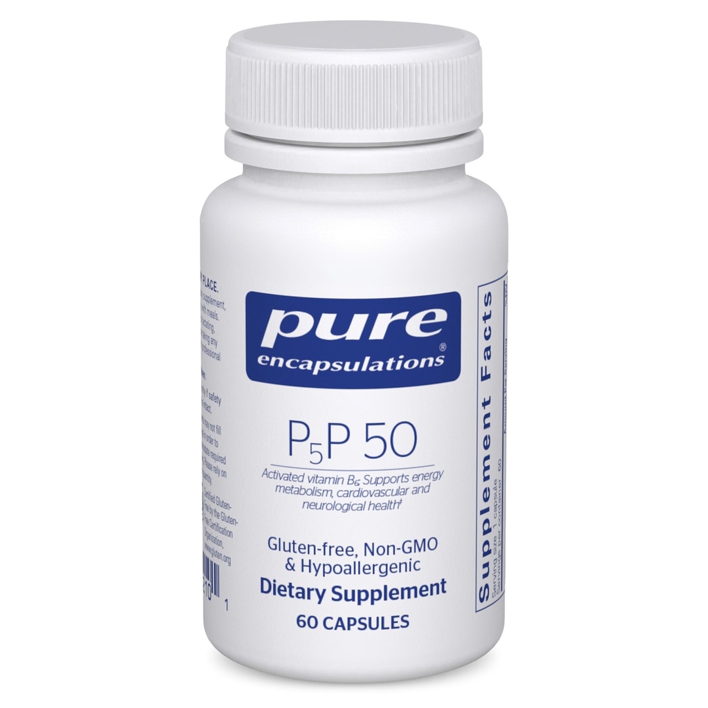 Pure Encapsulations P5P 50 - Vitamina attiva B6 - Supporta il metabolismo energetico e la salute del cervello* - Gluten Free & Non-GMO - 60 capsule