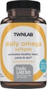 Twinlab Daily Omega Softgels - Salute comune e salute del cervello Integratori di olio di pesce - 800 mg, 30 Softgels