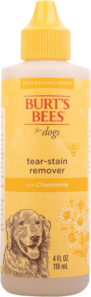 Burt's Bees for Pets Tear Stain Remover for Dogs with Chamomile, 99,9% Natural Origin Formulas, Dog Tear Stain Remover, Dog Eye Cleaner 4 oz