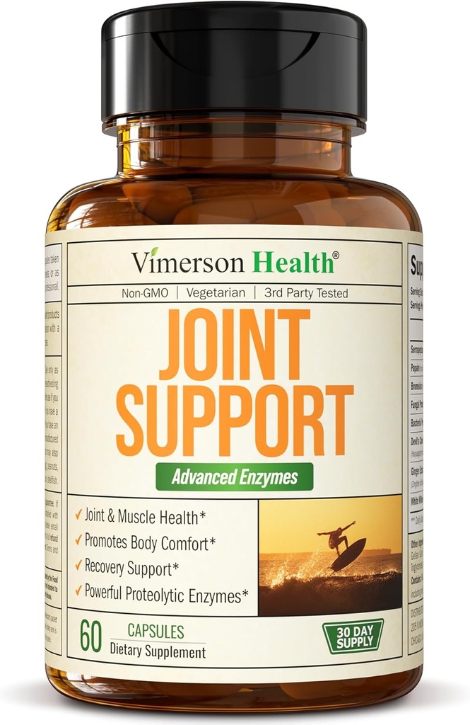 Integratore comune di supporto con Bromelain, Serrapeptase & Papaya Enzymes - Enzimi proteolitici per la digestione e il recupero - Enzima digestivo & Joint Complex per gli uomini e le donne - 60 capsule di rilascio ritardate