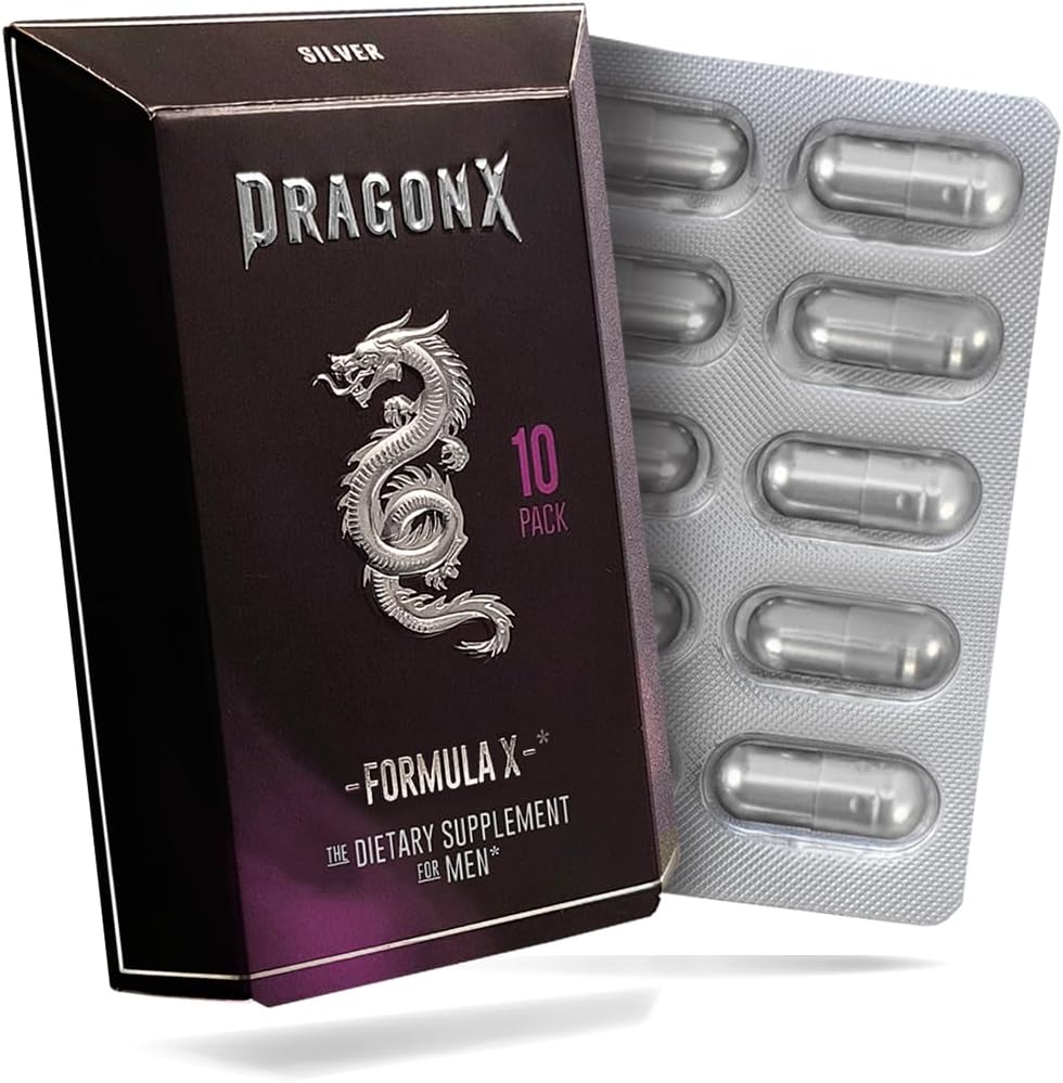 DRAGONX Silver Male Supplemento per Stamina, Forza, Energia, Endurance e Drive. Fast Acting, Long Lasting Formula | 10 capsule