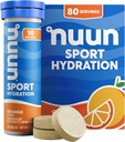 Tavolette Nuun Sport Electrolyte con Magnesio, Calcio, Potassio, Cloruro & Sodio, Gluten Free & Vegan, Arancione, 8 Pack (80 Serve Totale)
