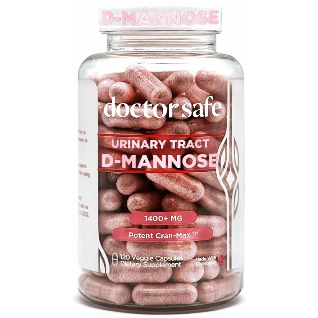 Integratore di mirtilli, capsule D-Mannose realizzate con mirtillo concentrato di frutta, supporto naturale per azione rapida per aiutare a pulire e proteggere il tratto urinario* (120 conteggio)