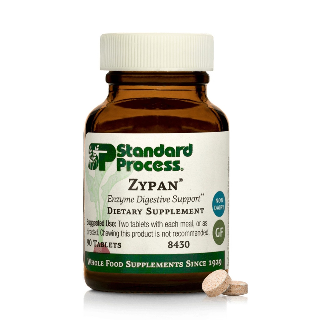 Zypan di processo standard - Supplemento di supporto sanitario digestivo - Supplemento HCI con pancreatina, cloridrato di betaina e pepsina - Supporto digestione macronutriente - 90 compresse