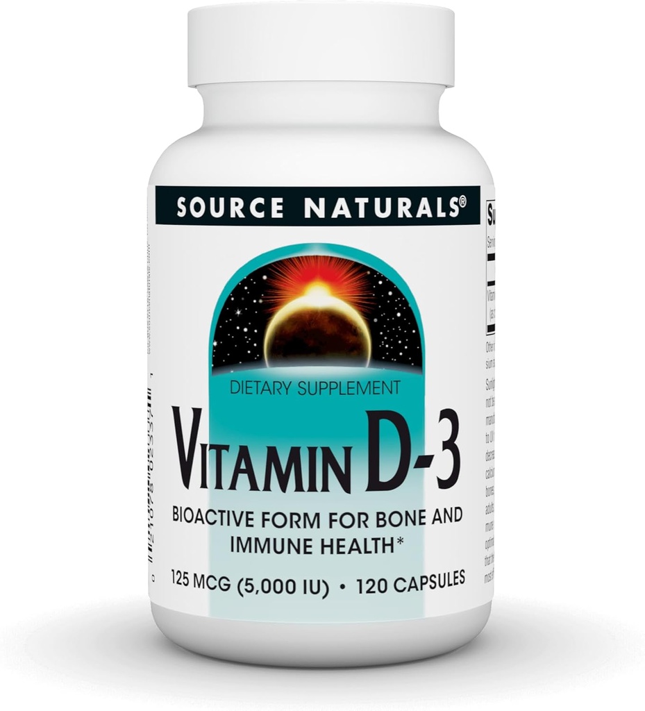 Fonte Naturals Vitamina D-3 Bioactive Form per Bone & Immune Health* 5000 iu - 120 capsule