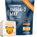 Coromega Famiglia Bundle – Omega-3 Fish Oil per adulti e bambini (60 Squeeze Packets) 2400mg/650mg Omega-3 + Vitamina D, 3X Più Assorbimento Che Pillole, No Fishy Aftertaste, Citrus Burst & Tropical Orange