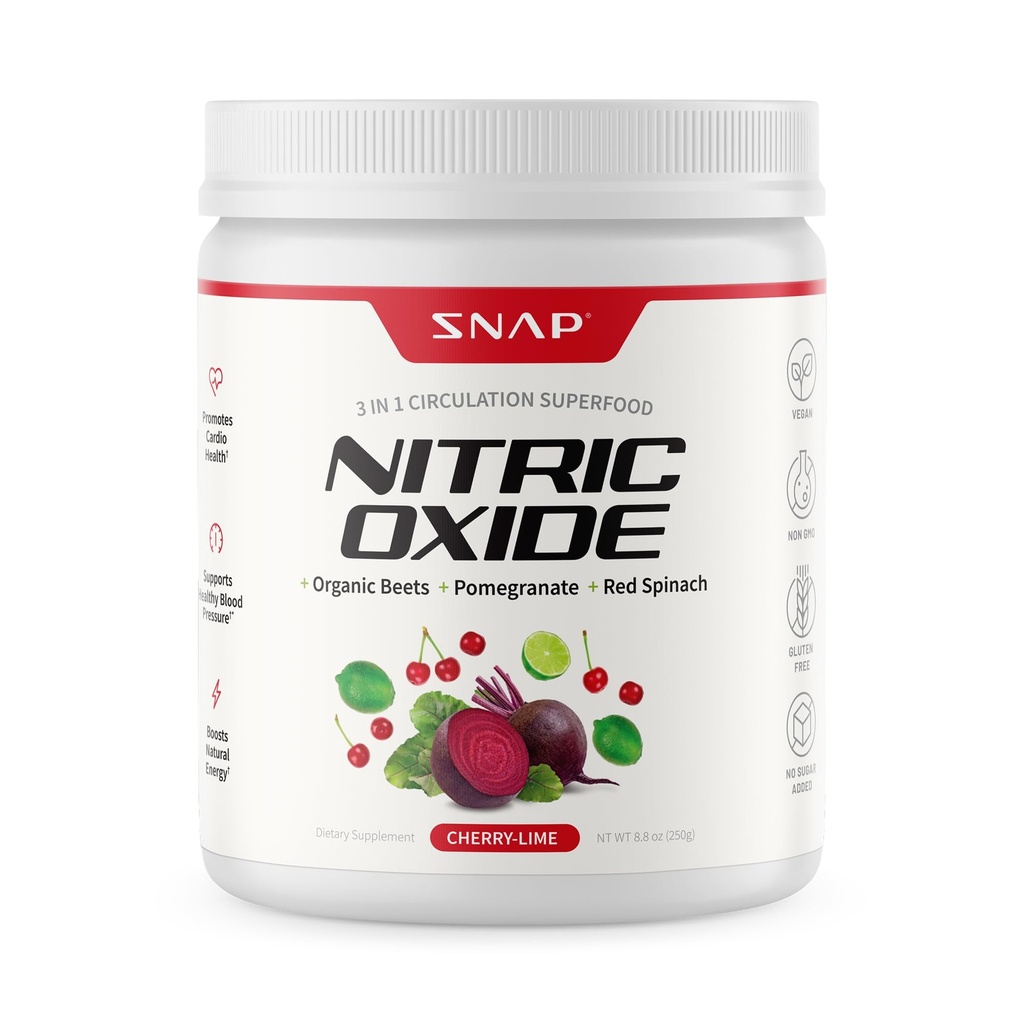 Polvere di ossido nitrico della radice della barbabietola organica - Supporta l'energia e la circolazione sana, 8.8 oz (30 Serve, 1 mese di fornitura), Ciliegia
