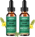 (2 Confezione) Gocce di Mullein per polmoni - Estratto di foglie di Mullein - Made in UK - Tincture Support Respiratory Health, Detox polmonare, Cleanse bronchiale -Liquid Drops 5X più forte del tè di Mullein,Pills