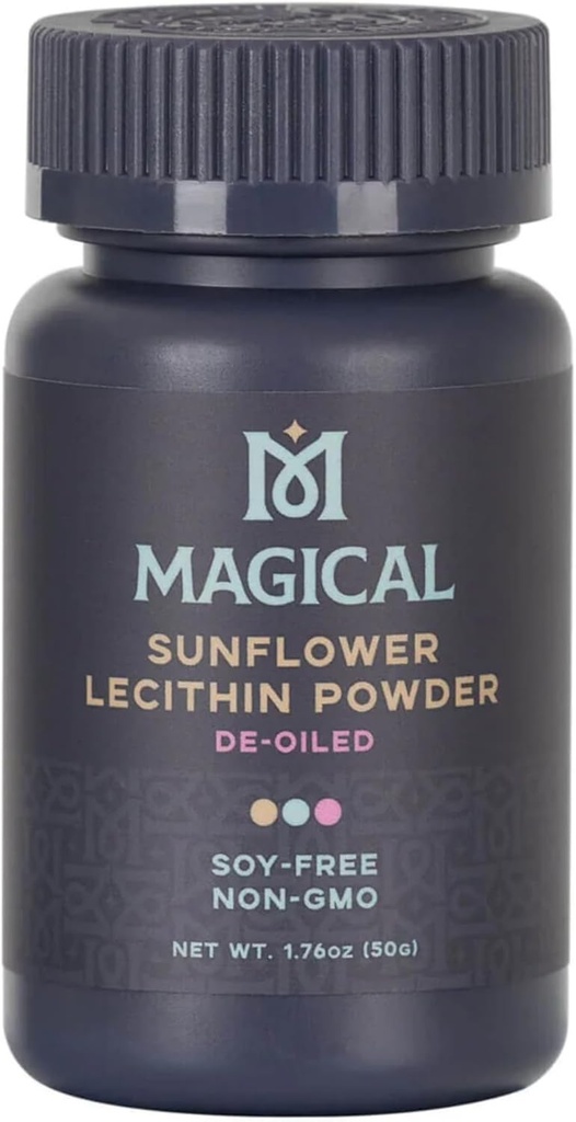 Polvere di Lecitina di girasole MAGICA – Soia-Free, Non OGM, Vegan & Kosher Butter & Stabilizzatore di olio per cuocere & cottura, 1,76 oz