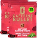 Caffeina Bullet Mint Energy Chews *80 – Più veloce Boost Than Gel, Tablets e Gum. 100mg per Serving - Scienza dello sport per l'esecuzione, il ciclismo, il gioco & Pre Workout Endurance Kick.