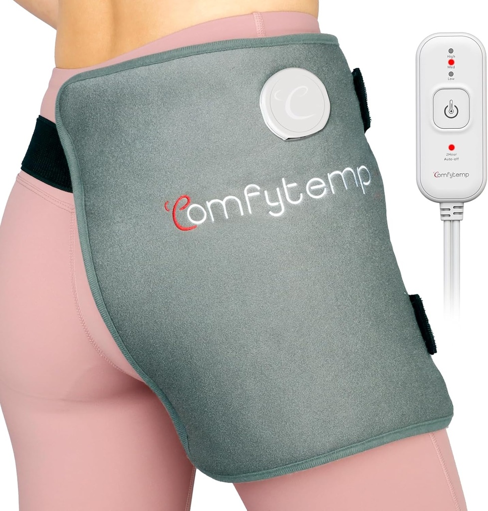Comodo Hip Riscaldamento Pad per Hip Sciatica Pain Relief Hip Brace, Regali di compleanno di Natale per la mamma Donne Moglie Uomini, Schienale posteriore inferiore Maglione elettrico FSA Eleggibile HSA Heat Pad Terapia fisica calda (S/M)