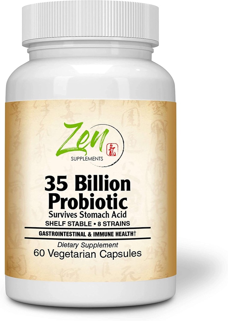 35 miliardi di CFU probiotici con 8 Strains 60-Vegcaps - Tecnologia di rilascio prolungata, acido di stomach resistente, stabile di scaffalature - Supporto per la digestione sana e l'ecologia intestinale
