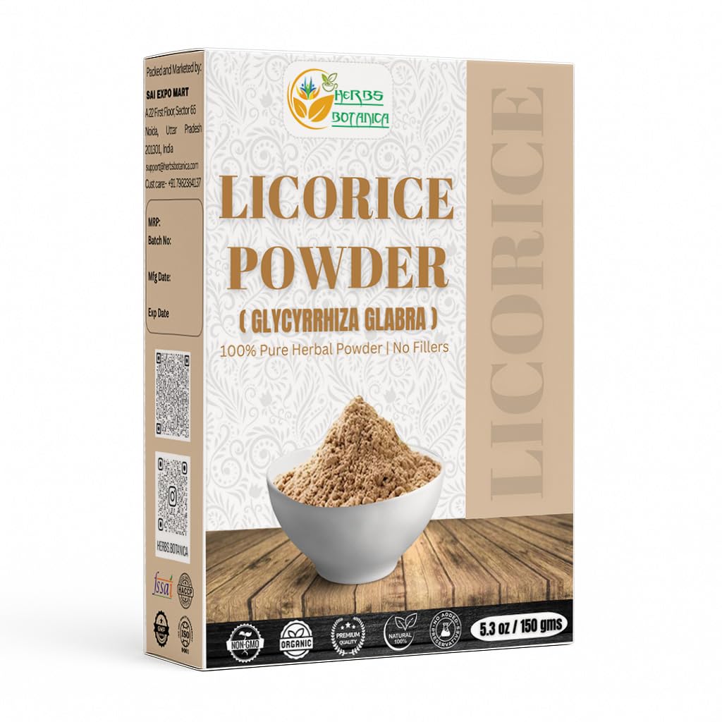Polvere di radice di liquirizia di erbe Botanica Polvere di 100% pura e naturale di liquirizia per il tè erboso, cura della pelle, & DIY Beauty Natural Licorice Root Supplemento 5.3 oz Resealable Pack