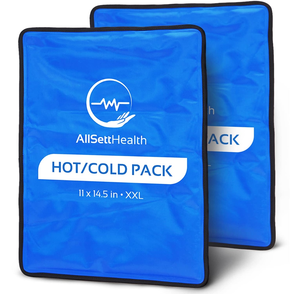 Pacchetti di ghiaccio riutilizzabili per lesioni riutilizzabili | 11" x 14.5" - 2 Pack XL | Hot & Cold Pack | Large Ice Pack per il sollievo dal dolore alla schiena, flessibile quando congelato | Cold Compress for Back, Knee, and Shoulder