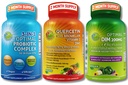 Vegan Hormonal, Immune & Gut Health Support Bundle – Quercetin 500mg con Bromelain, Zinc & Vitamina C + DIM 200mg con BioPerine® + 3-in-1 Probiotico 50 miliardi di CFU con enzimi digestivi & Prebiotici