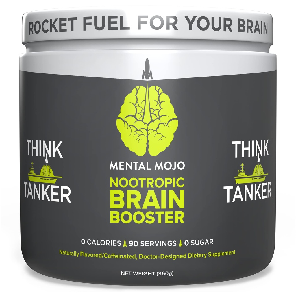 Booster Nootropic Brain Booster (90 Servings) Nootropic Drink Mix & Brain Supplement - Boost carburante cervello Energia, Focus & Memory - Calorie Zero, Sugar Free - Kiwi Strawberry