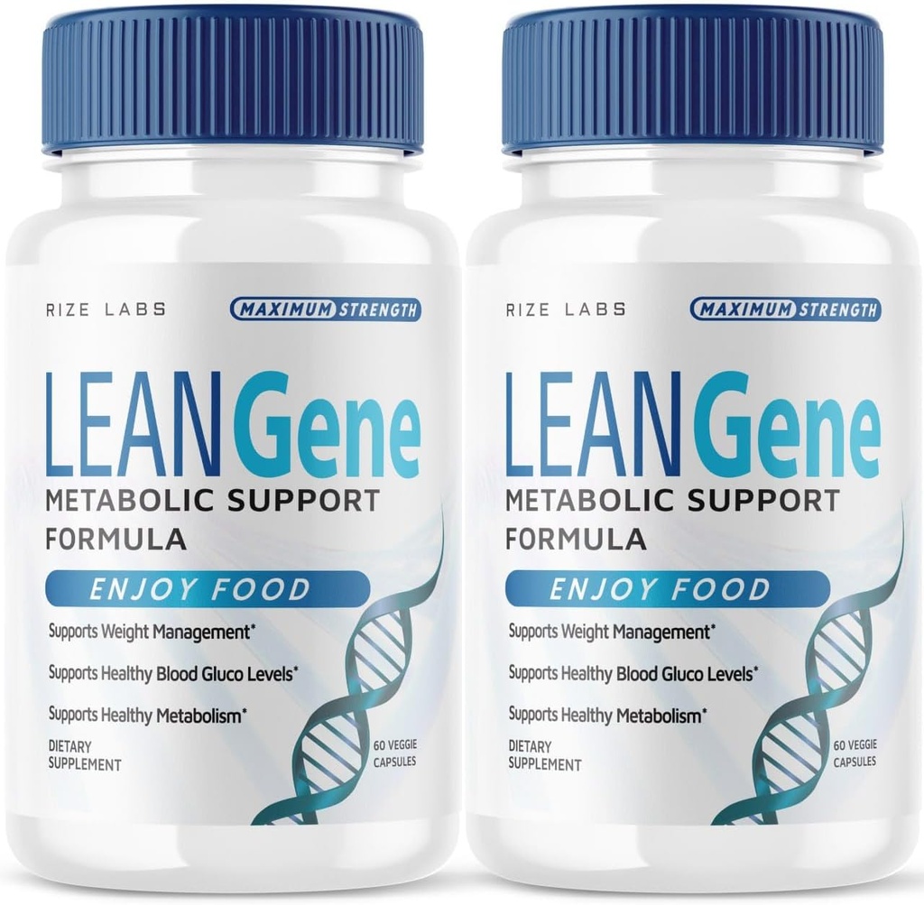 Rize labs Lean Gene Supplement, Metabolic Support Formula, Lean Gene per la perdita di peso avanzata, Lean Gene Max Strength Capsules, LeanGenex All-Natural Pills (120 Capsules) (Pack of 2)