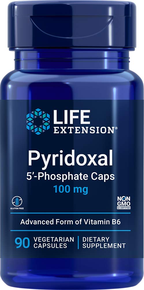 Estensione di vita Pyridoxal 5-Phosphate Caps 100 mg P5P, 90 Veg Capsule - Advanced Vitamin B6 Supplement