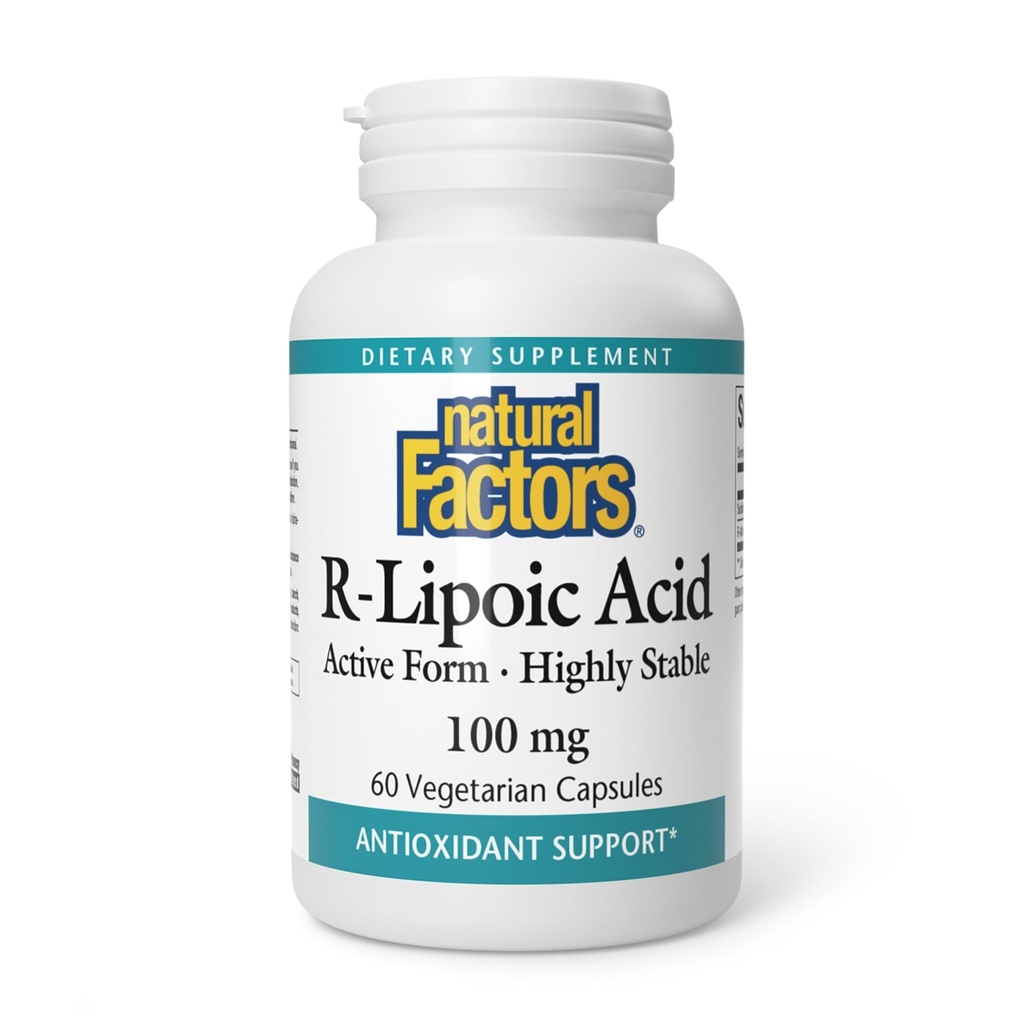 Fattori naturali, acido R-Lipoico, supporto antiossidante, 60 capsule