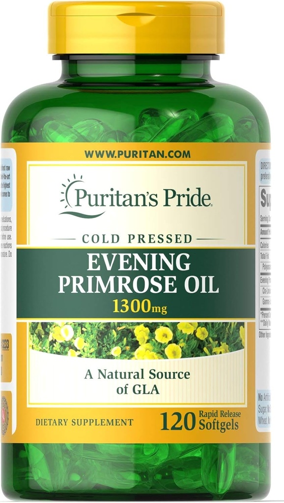 Puritan's Pride Evening Primrose olio 1300 mg Softgels, 120 conte