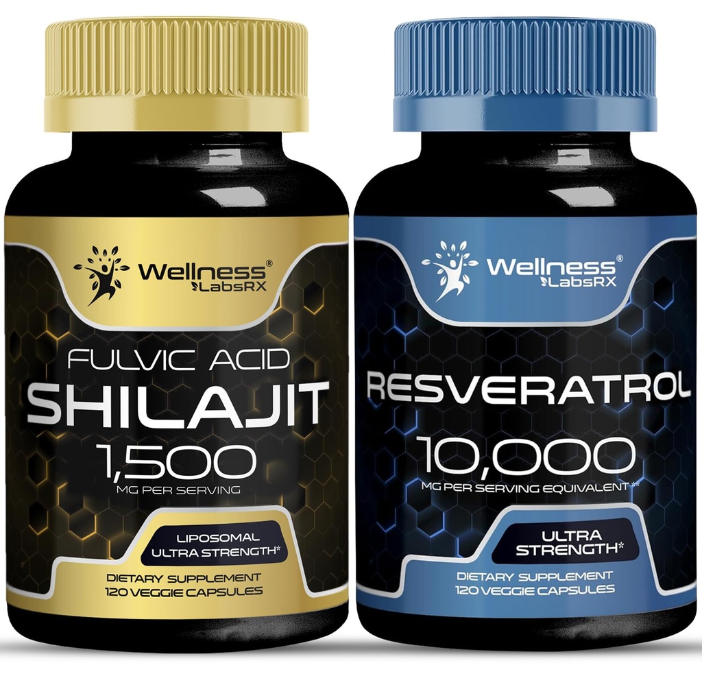 BENESSERE LABSRX Resveratrolo Capsule con Shilajit Pure Himalayan Capsule