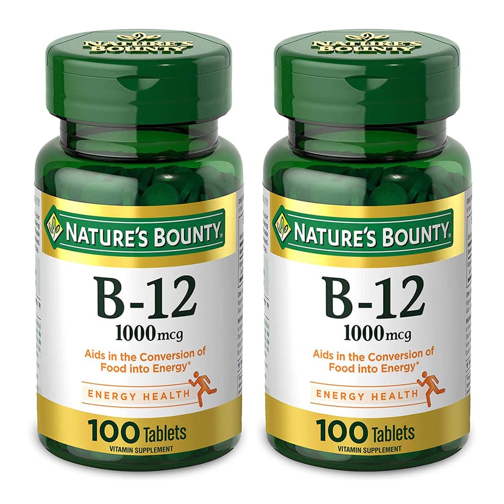 Vitamina Naturale Bounty della natura B12, 1000mcg, 100 compresse (Pack of 2)