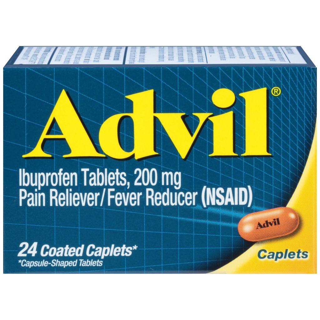 Advil Coated Caplets Pain Reliever e Fever Riduttore Ibuprofen 200mg, 24 Conte