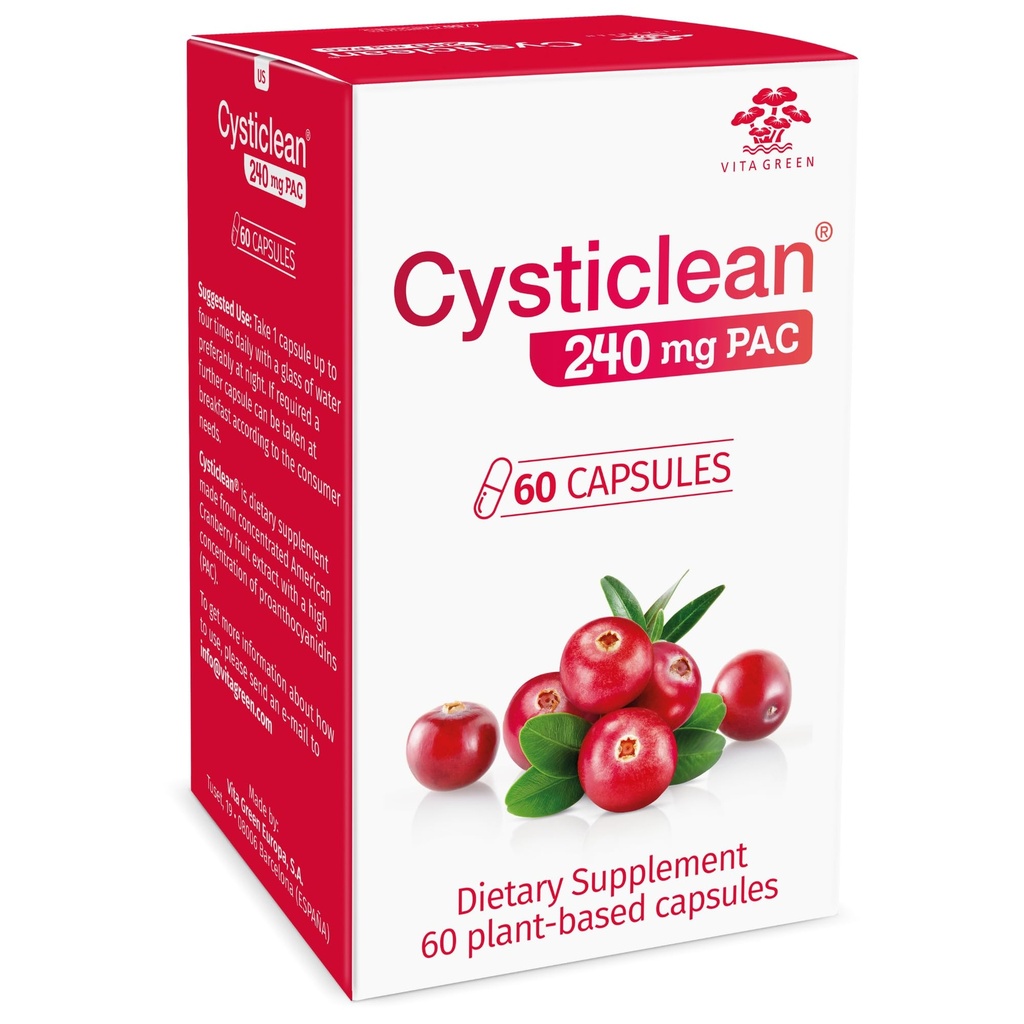 Cysticlean Cranberry PAC Supplement – 240 mg PAC, Sugar-Free – Urinary Tract Infection Support – Pillole di mirtillo più efficaci per Cystitis & Interstitial Cystitis Relief