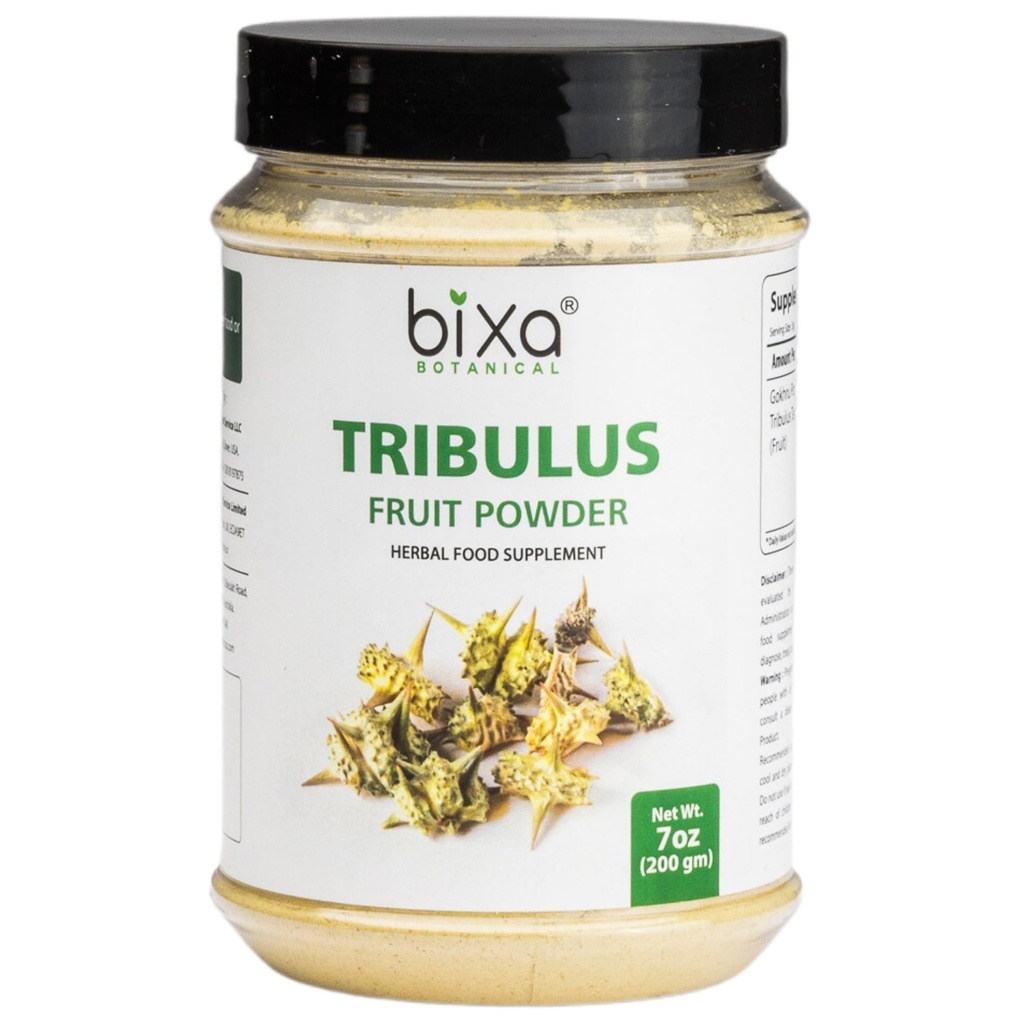 Bixa BOTANICAL Tribulus Terrestris Powder (Gokshura/Gokhru) - 200g/ 7 Oz | Supplemento di erbe | Gluten Free, Non-OGM, Steam Treated, Vegan, 100% Pure.