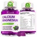 Calcio Magnesio Zinco Gummies con Vitamina D3 e K2, Alto assorbimento Magnesio Glycinate Potassio per Immune e Muscoli, Vegan Elderberry Flavor 60 Gummies