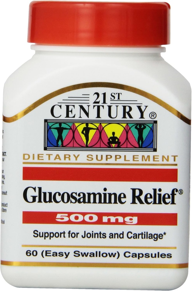 21st Century Glucosamine Rilievo 500 Mg, 60 capsule facili da ingoiare, (Pack of 3)