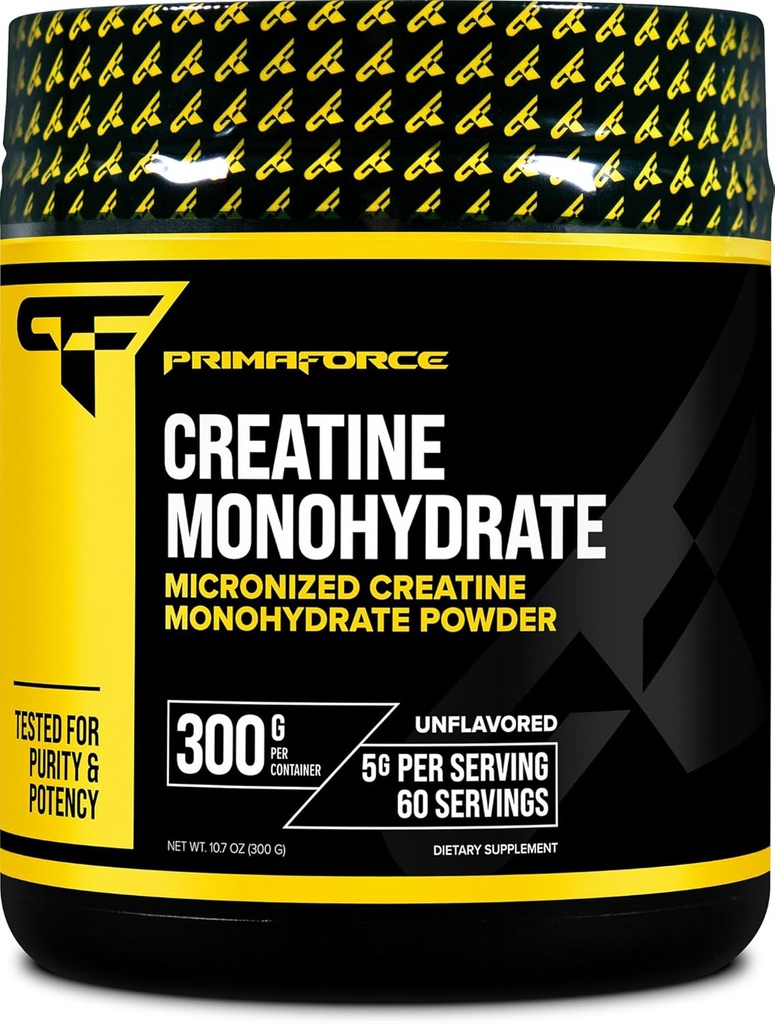Polvere di monoidrato di creatina primaria, 300 grammi - Micronized, senza glutine, non OGM