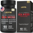 Estratto di caffè verde del mare irlandese: Sea Moss 10500mg Olio nero di semi 6000mg Turmeric 3000mg Ashwagandha 3000mg Bladderwrack 3000mg Burdock Root 3000mg Ginger per la pelle Gut Salute Superfood 60 capsule