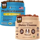 Natural Dog Company Multivitamin & Liver & Kidney Chews Bundle - Supporto completo per la salute per cani anziani, promuove la disintossicazione, la digestione migliorata, la pelle radiante & Coat, facile da amministrare