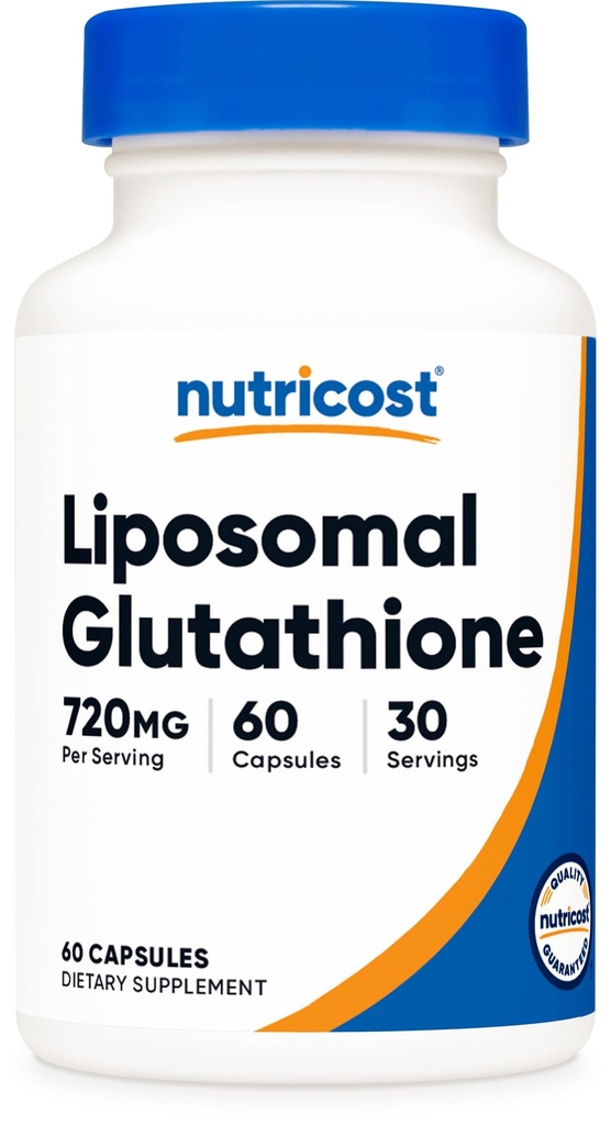 Nutricost Liposomal Glutathione Supplemento 60 Capsule, 720 mg Per Serving - Vegan, GMO-Free, 30 Serve