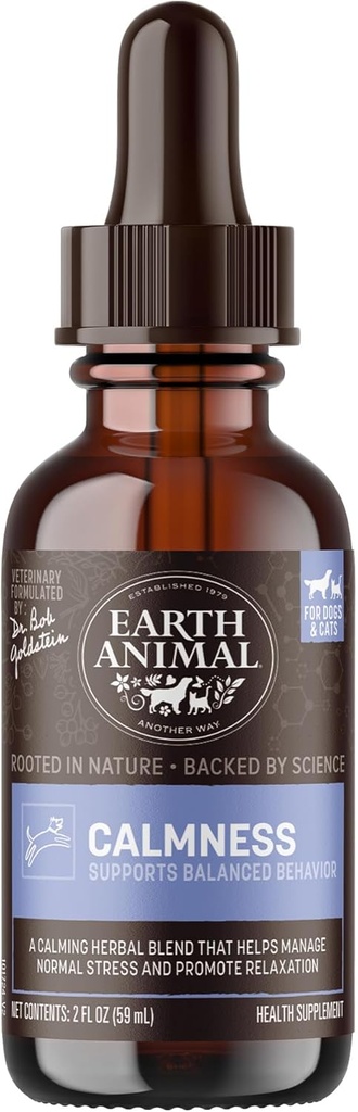 Terra Animal Apothecary Liquid Supplemento - Rimedi di erbe di calma per cani e gatti - 2 fl oz