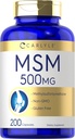 Carlyle MSM Supplemento capsule | 500mg | 200 Count | Non OGM & Gluten Formula gratuita | Methylsulfonylmethane