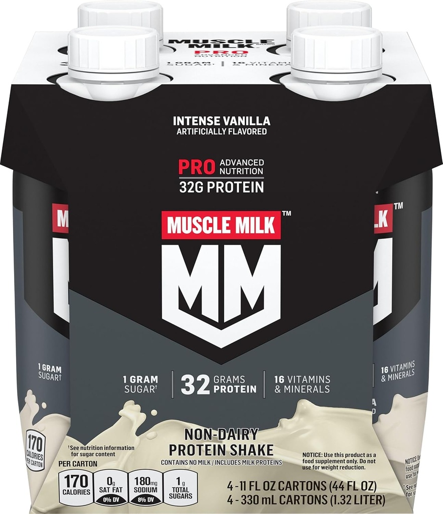 Muscle Milk Pro Series Protein Shake, Vaniglia Intensa, 4 conte