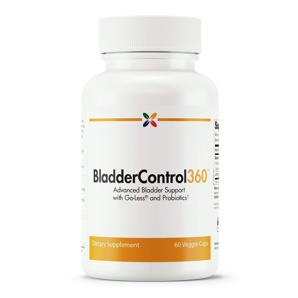 Stop Aging Now - BladderControl360 Formula - Supporto per il controllo della vescica - Go-Less & Probiotics - Integratore probiotico per la salute urinaria - Lactobacillus Rhamnosus, Pompekin Seed & Soy Germ Extract - 60 Vcaps