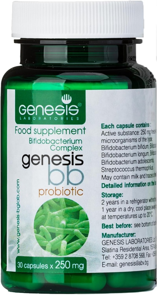 Genesi LABORATORIES Integratore probiotico con Bifidobacterium spp. 250 mg 30 capsule Supporto immunitario Probiotici per la salute digestiva Anti Bloating per uomini e donne Gut Restore Probiotici