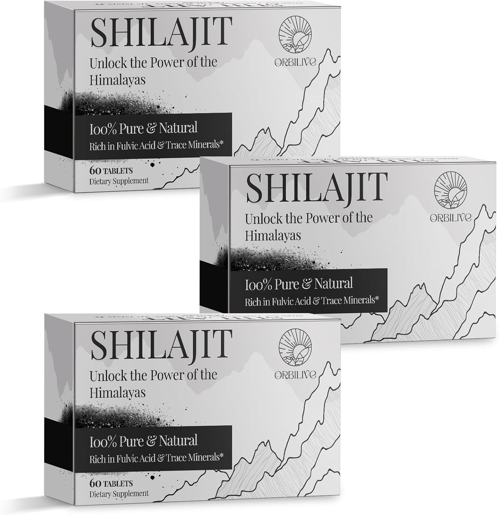 30.000 MG Shilajit compresse, 100% Shilajit Pure, Himalayan Organic, Shilajit per uomini e donne ricchi di acido Fulvic & 85+ Trace Minerals, Shilajit Supplemento per Energy & Immune System, 180 Conte