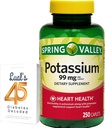 Capelli di supplemento dietetico del cuore di potassio della valle di primavera, 99 mg, 250 conte, Bundle di glucosio di potassio con 45 diabeti di Lual decodificato