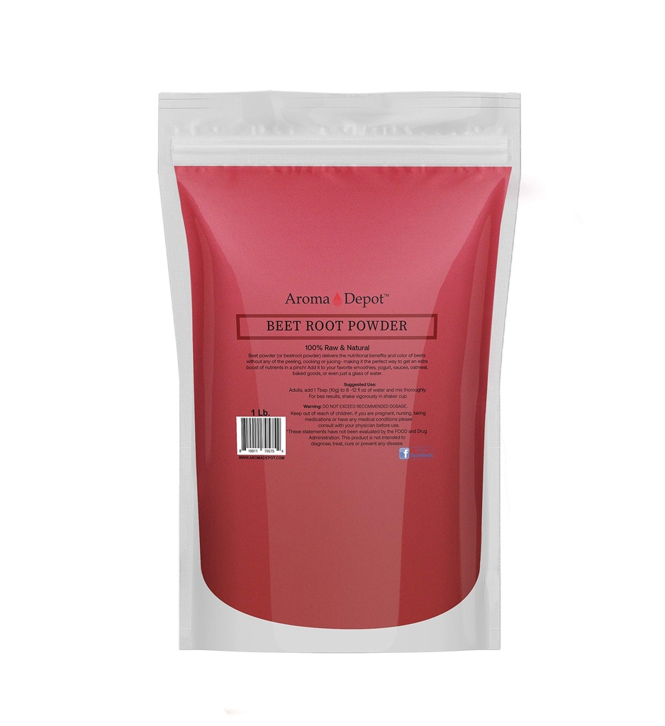Polvere di radice di barbabietola 1 lb. da Aroma Depot Raw & Non-GMO I Vegan & Gluten Free I Nitric Oxide Booster I Boost Stamina e aumenta il sistema immunitario dell'energia Booster I 100% naturale