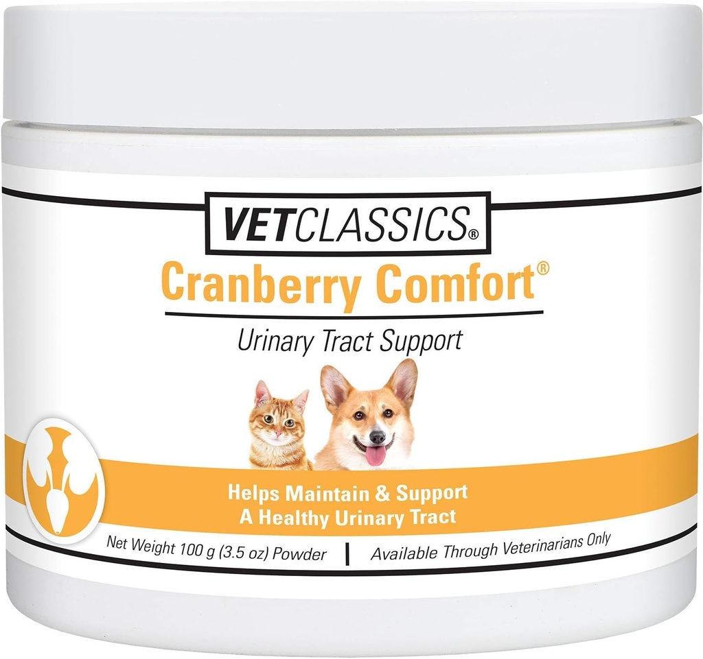 Vet Classics Cranberry Comfort Urinary Tract Pet Supplemento per cani, gatti – Mantiene la salute della vescica del cane, controllo della vescica del gatto – Integratori per l'incontinenza – 3.5 Polvere
